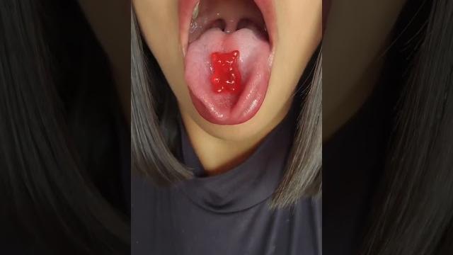 Swallowing gummy bears part 12 Swallowing gummy bears part 12