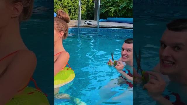 Funny prank in pool #shorts Funny prank in pool #shorts