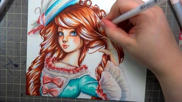 Copic marker illustration: bianca Copic marker illustration: bianca