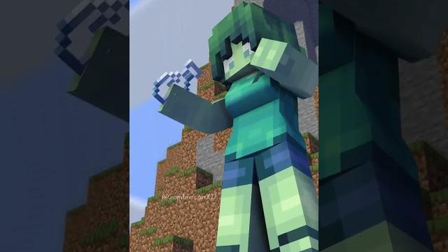 Minecraft zombie girl falling - minecraft animation #shorts Minecraft zombie girl falling - minecraft animation #shorts
