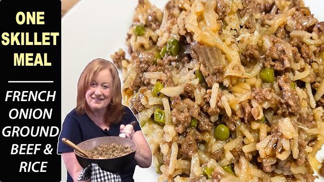 French onion ground beef & rice one skillet meal French onion ground beef & rice one skillet meal