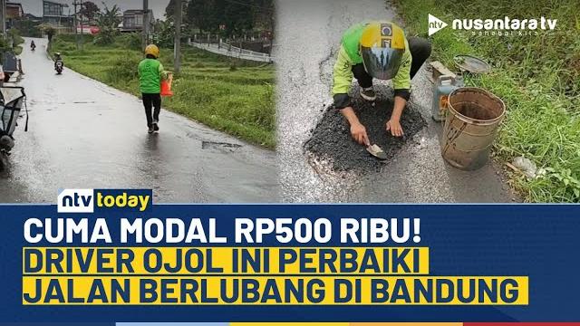 Viral! driver ojol tambal jalan berlubang pakai uang sendiri dan belajar dari ai | ntv today Viral! driver ojol tambal jalan berlubang pakai uang sendiri dan belajar dari ai | ntv today