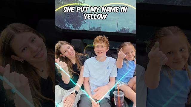 She put my name in yellow She put my name in yellow