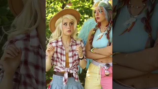 “uhh…i’m over here ” - rainbow dash and applejack cosplay with @halcybella #mylittlepony “uhh…i’m over here ” - rainbow dash and applejack cosplay with @halcybella #mylittlepony