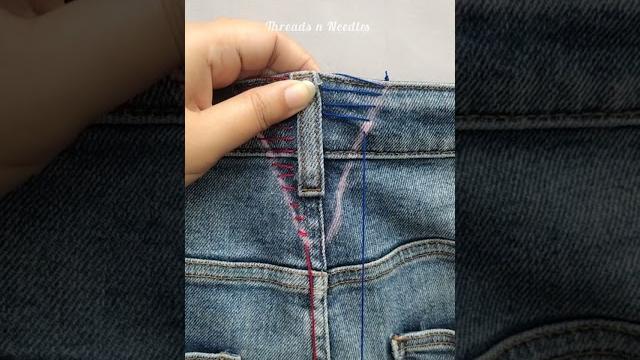How to downsize jeans waist | sewing tips & tricks #30 #threadsnneedles #shorts #sewinghacks #sewing How to downsize jeans waist | sewing tips & tricks #30 #threadsnneedles #shorts #sewinghacks #sewing