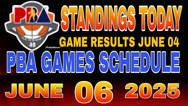 Pba standings today as of june 04, 2025 | pba game results | pba schedule june 06, 2025 Pba standings today as of june 04, 2025 | pba game results | pba schedule june 06, 2025
