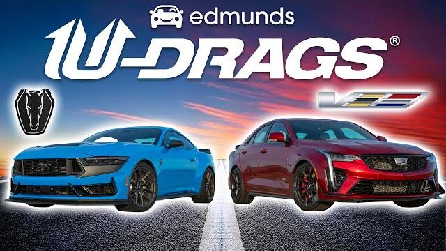 Edmunds u-drags: ford mustang dark horse vs. cadillac ct4-v blackwing | quarter mile, handling, more Edmunds u-drags: ford mustang dark horse vs. cadillac ct4-v blackwing | quarter mile, handling, more