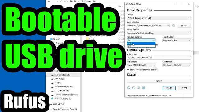 Bootable usb flash drive using rufus (mbr/gpt, legacy/uefi) Bootable usb flash drive using rufus (mbr/gpt, legacy/uefi)
