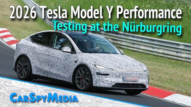 2026 tesla model y juniper performance high-powered prototype caught testing at the nürburgring 2026 tesla model y juniper performance high-powered prototype caught testing at the nürburgring