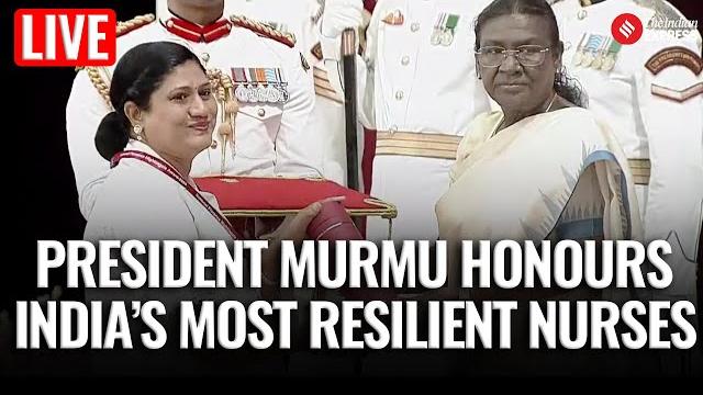 National florence nightingale awards 2025 : president droupadi murmu honours nurses of india National florence nightingale awards 2025 : president droupadi murmu honours nurses of india