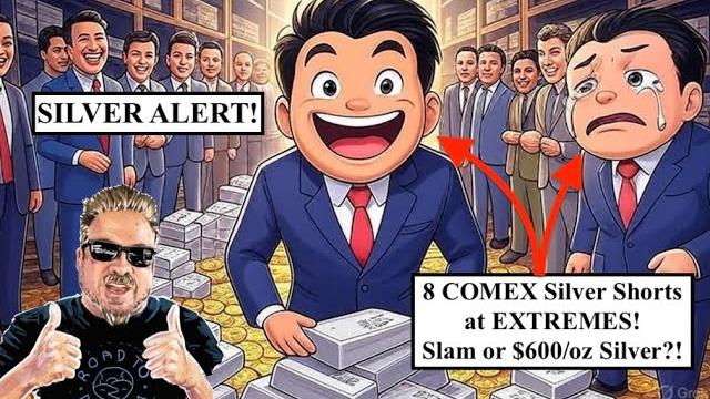Silver alert! 8 comex silver shorts at extremes! slam or $600/oz silver?! hodl through! (bix weir) Silver alert! 8 comex silver shorts at extremes! slam or $600/oz silver?! hodl through! (bix weir)