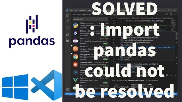 Solved : import pandas could not be resolved from source pylance(reportmissingmodulesource) Solved : import pandas could not be resolved from source pylance(reportmissingmodulesource)