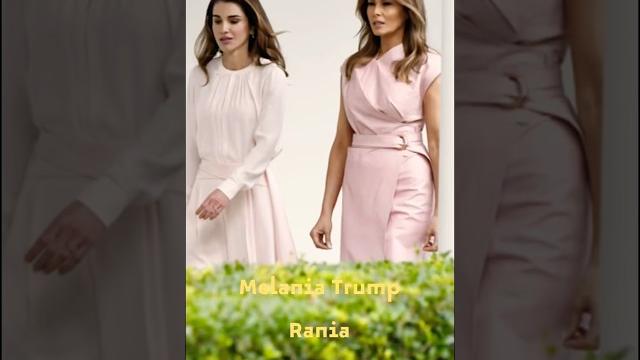 Melania trump and queen rania of jordan in pink outfits. #melania #fashion #queen rania of jordan Melania trump and queen rania of jordan in pink outfits. #melania #fashion #queen rania of jordan