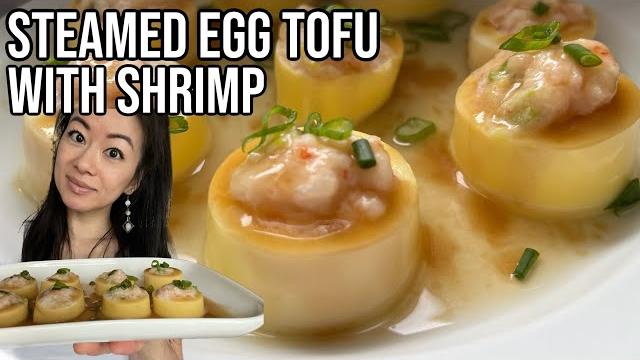 Healthy steamed egg tofu with shrimp recipe in 15 minutes! using buydeem electric food steamer Healthy steamed egg tofu with shrimp recipe in 15 minutes! using buydeem electric food steamer