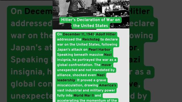 When hitler declared war the us #ww2 #history #hitler #usa #warhistory #war #historyfacts When hitler declared war the us #ww2 #history #hitler #usa #warhistory #war #historyfacts