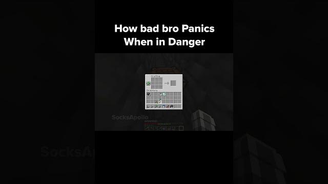 Minecraft panic moment Minecraft panic moment