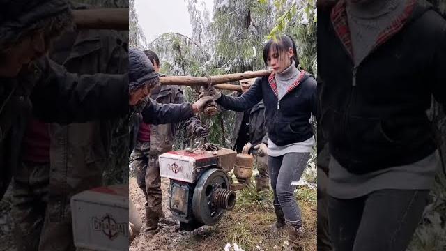 Pretty girl with a big machine #shorts Pretty girl with a big machine #shorts