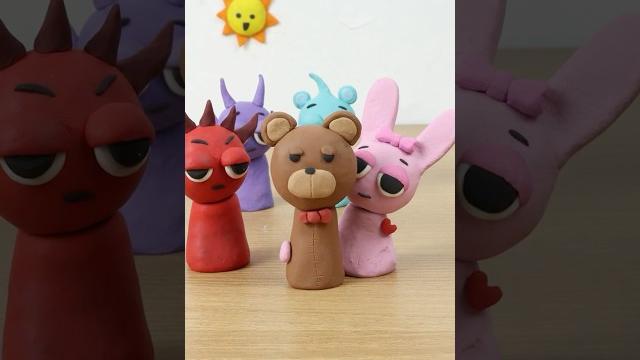 I made a mr.bear ted from incredibox sprunki retake oc with clay!!! I made a mr.bear ted from incredibox sprunki retake oc with clay!!!