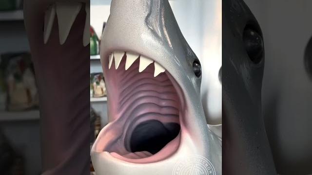 Chocolate shark! this 7,5ft long and 150lbs 100% chocolate is one of my largest creation! Chocolate shark! this 7,5ft long and 150lbs 100% chocolate is one of my largest creation!