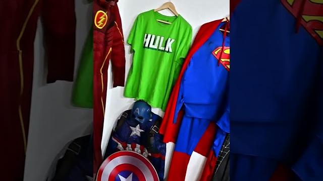 My collection of superhero costumes My collection of superhero costumes