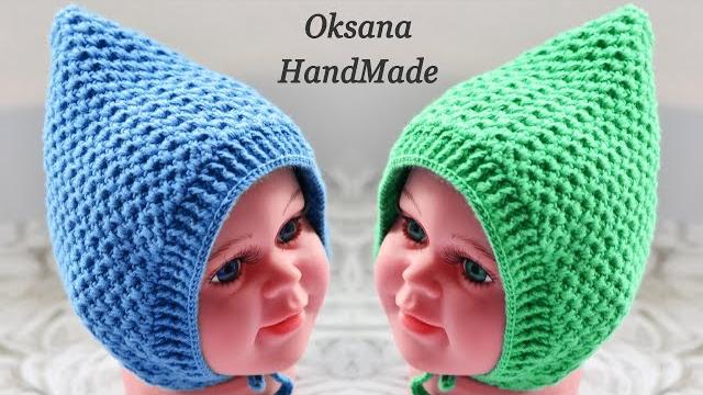 Чепчик крючком "эльф". мастер класс. crochet hat Чепчик крючком "эльф". мастер класс. crochet hat
