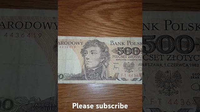 Poland 500 zloty from 1982 Poland 500 zloty from 1982