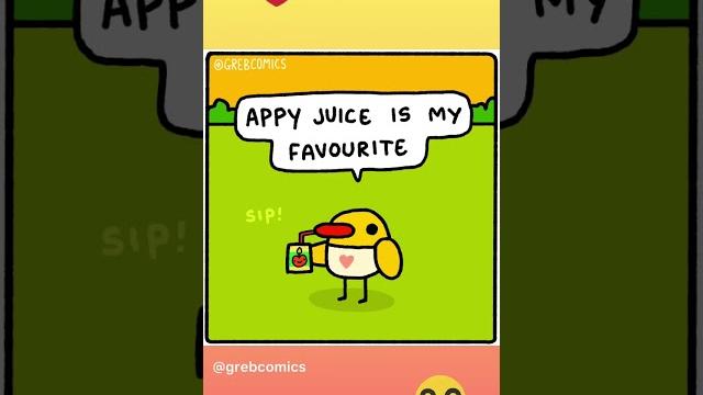 Baby duck likes juice box! Baby duck likes juice box!