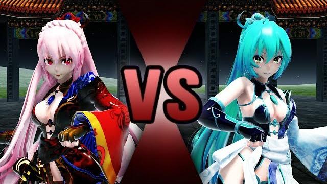 【mmd】【fight】miku hatsune vs luka megurine【60fps】 【mmd】【fight】miku hatsune vs luka megurine【60fps】