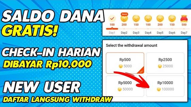 Saldo dana gratis‼️check-in harian dibayar 10.000 saldo dana | new user, daftar langsung withdraw Saldo dana gratis‼️check-in harian dibayar 10.000 saldo dana | new user, daftar langsung withdraw