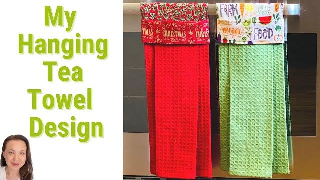 Modern hanging tea towel tutorial with front band - no buttons, snaps, or velcro! simple diy gift Modern hanging tea towel tutorial with front band - no buttons, snaps, or velcro! simple diy gift