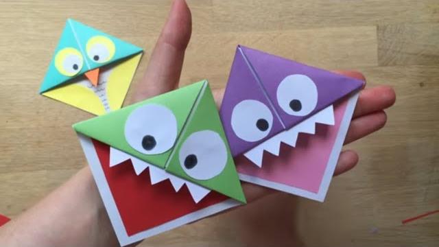 Easy paper monster & owl corner bookmarks Easy paper monster & owl corner bookmarks