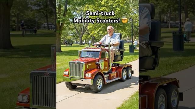 These semi-truck mobility scooters are perfect for retired truckers! #truckerlife #shorts These semi-truck mobility scooters are perfect for retired truckers! #truckerlife #shorts