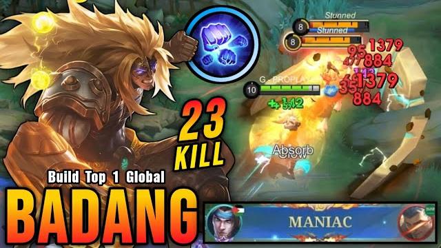23 kills + maniac!! insane damage badang monster exp laner!! - build top 1 global badang ~ mlbb 23 kills + maniac!! insane damage badang monster exp laner!! - build top 1 global badang ~ mlbb
