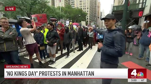 'defend our democracy': tens of thousands march down manhattan for 'no kings' protest | nbc new york 'defend our democracy': tens of thousands march down manhattan for 'no kings' protest | nbc new york