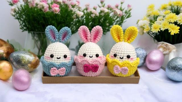 Super easy & cute easter bunny egg crochet tutorial Super easy & cute easter bunny egg crochet tutorial