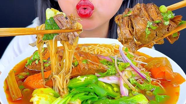 Asmr birria pho (cooking & eating sounds) Asmr birria pho (cooking & eating sounds)