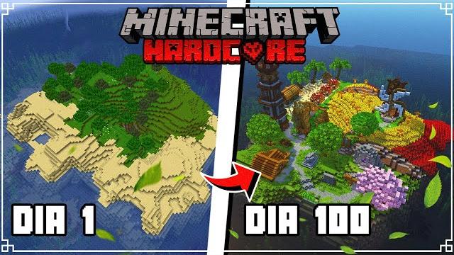 Sobrevivi 100 dias em uma ilha no minecraft hardcore Sobrevivi 100 dias em uma ilha no minecraft hardcore