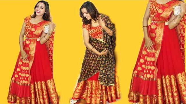 Lehenga style saree draping|saree draping in lehenga style|step by step| pragati up-to-date fashion Lehenga style saree draping|saree draping in lehenga style|step by step| pragati up-to-date fashion