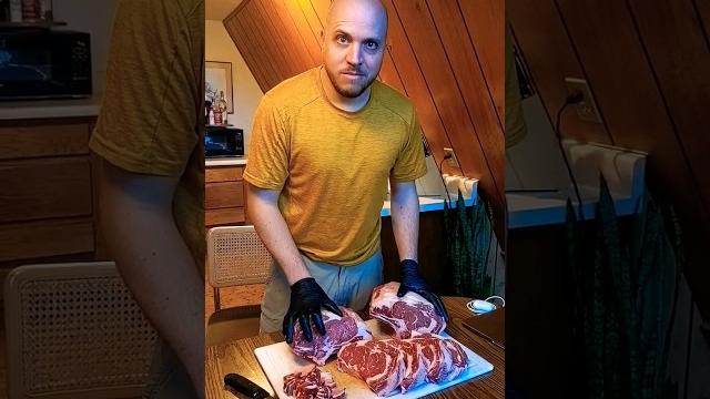 How to cut ribeyes from a rib roast #meat How to cut ribeyes from a rib roast #meat