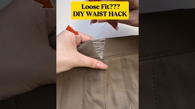 Easy waist hack: how to tighten the waist on a skirt? #shorts #sewing #sewingtutorial Easy waist hack: how to tighten the waist on a skirt? #shorts #sewing #sewingtutorial
