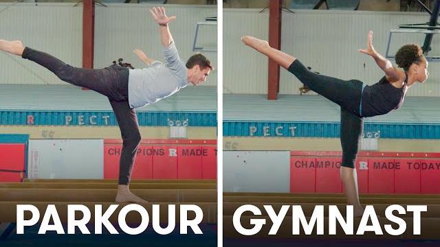 Parkour experts try to keep up with gymnasts | self Parkour experts try to keep up with gymnasts | self