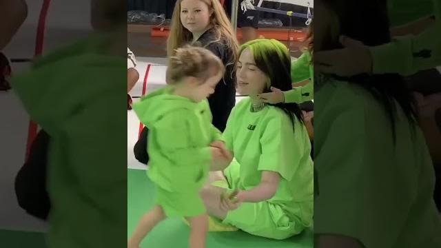 Billie eilish playing with a little kid#shorts Billie eilish playing with a little kid#shorts