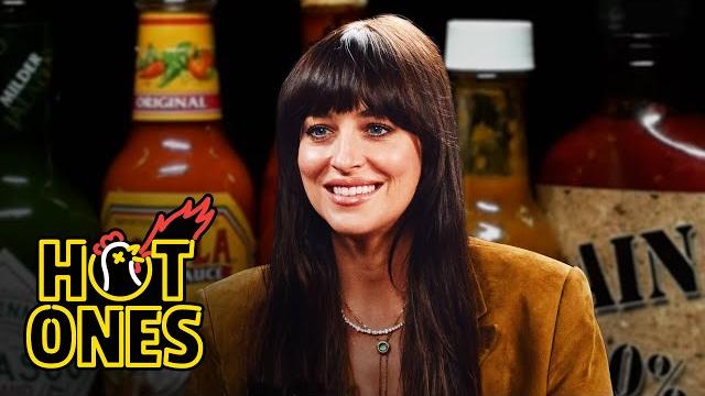Dakota johnson is not okay while eating spicy wings | hot ones Dakota johnson is not okay while eating spicy wings | hot ones