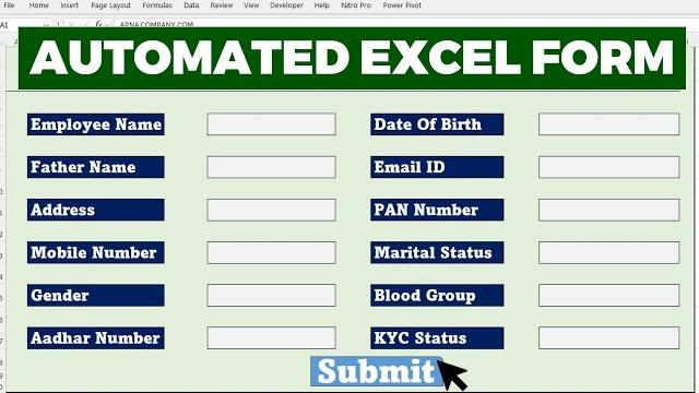Easily make an automated data entry form in excel | Easily make an automated data entry form in excel |