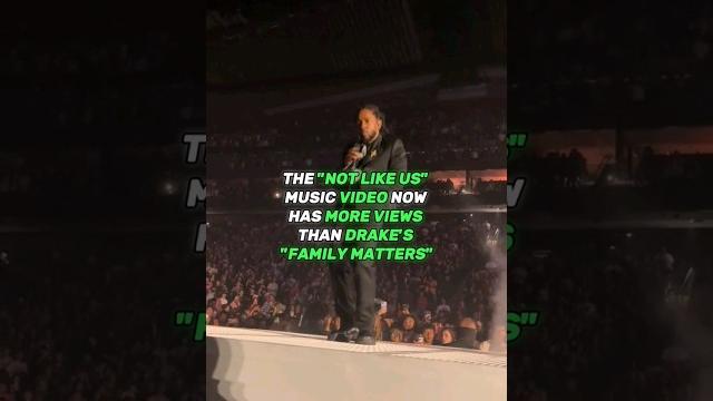 Kendrick's "not like us" music video surpassed drake's "family matters" in just 4 days! Kendrick's "not like us" music video surpassed drake's "family matters" in just 4 days!