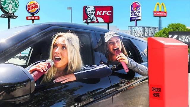 Singing our orders at the drive thru ft. @livswearingen Singing our orders at the drive thru ft. @livswearingen