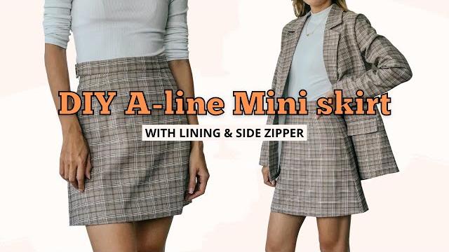 Diy a-line mini skirt (with lining & side zipper)| i tried to make a blazer suit - part 2 Diy a-line mini skirt (with lining & side zipper)| i tried to make a blazer suit - part 2