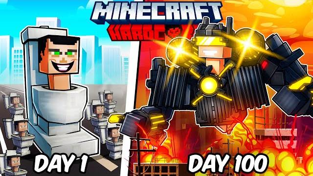 I survived 100 days as g-man toilet in hardcore minecraft! I survived 100 days as g-man toilet in hardcore minecraft!