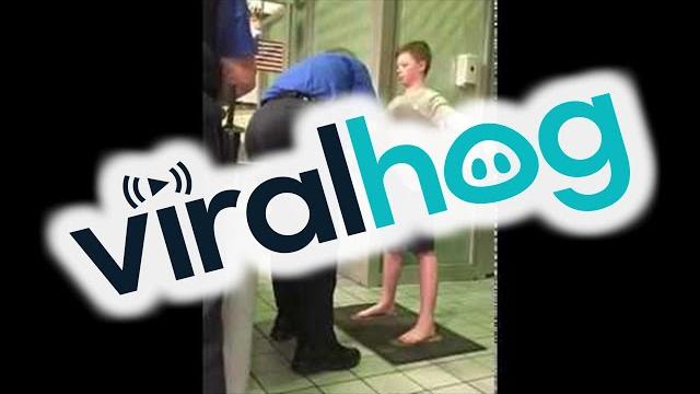 Tsa detains young boy for invasive pat down || viralhog Tsa detains young boy for invasive pat down || viralhog