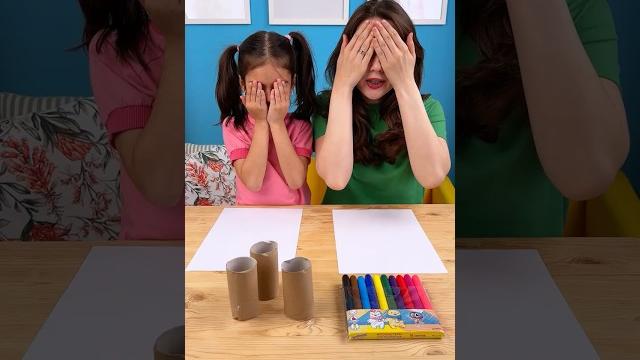 Wow tube drawing! easy art trick for kids to try ️ #shorts #kids Wow tube drawing! easy art trick for kids to try ️ #shorts #kids